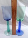 Set 8 Wine Glasses, Green, Blue, Plus Set 4 Small 