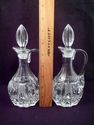 Matched Pair Stoppered Glass Cruets, Oil, Vinegar,