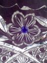 Rare Marked American Cut Crystal Bowl, Blue Flower