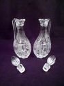 Matched Pair Stoppered Glass Cruets, Oil, Vinegar,