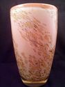 Large Hand-Made Art Glass Vase, Cased Orange, Spac