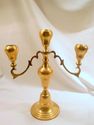 Pair of Vintage Brass 3-Candle Candlesticks, Candl