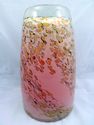 Large Hand-Made Art Glass Vase, Cased Orange, Spac