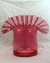 Large Vintage Fenton Cranberry Top Hat Vase with W