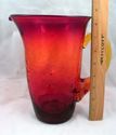 Large Exceptional Amberina Blenko Crackle Glass Pi