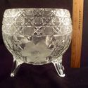 Large American Brilliant Period Cut Crystal Footed