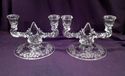 New Martinsville Glass Teardrop Double Candle-hold