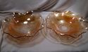 Pair of Marigold Iridescent Fruit Bowls, Jeannette