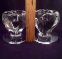 Pair of Heavy Crystal Candle-holders, Footed, Swir