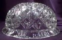 Vintage Large Centerpiece Crystal Glass Bowl, Quil