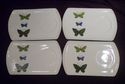 Set of Four Snack, Luncheon Plates & Cups, Marked 