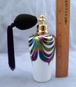 Opalescent Glass Perfume Atomizer with Iridescent 