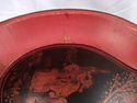 Red Lacquer Wooden Chinese Bowl, Tear Shaped, Chun