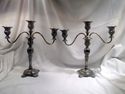Pair of Marked Wm Rogers & Son Triple Candlesticks