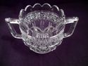 Early Molded Glass Sugar Cube Bowl & Milk, Cream P