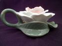 Pair of Ceramic Rose Petal Candleholders, Finger H