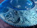 Large Ice Blue Platter, Elegant Glass, Floral, Sta