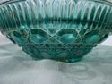 Carnival Glass Bowl, Green Cross Hatch, Button, Da