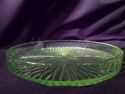 Vaseline Glass Serving Tray, Unusual, Large, Heavy