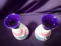 Pair of C 1900 Vases, Hand-painted Rough Cloth wit