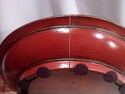 Red Lacquer Wooden Chinese Bowl, Tear Shaped, Chun