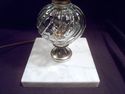 Swirled Glass Bulb Lamp with Marble Base, Working