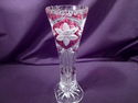 Bleikristal Cranberry Crystal Glass Vase, Floral, 