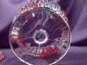 Antique Victorian Cranberry Glass Compote, Footed,