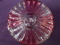 Antique Victorian Cranberry Glass Compote, Footed,