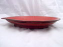 Red Lacquer Wooden Chinese Bowl, Tear Shaped, Chun