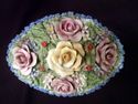 German Dresser Box, Porcelain, Elaborate Applied F