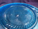 Large Ice Blue Platter, Elegant Glass, Floral, Sta