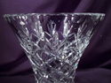 Large Cut Crystal Corset Vase, Diamond and Fan Pat