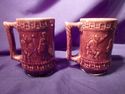 Stoneware Pitcher and Mugs, Circa 1900, Brown, Dan