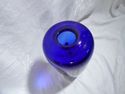 Cobalt Blue Art Glass Vase, Clear Glass, Placed Bu