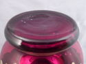 Large Bohemian Hand-Made Cranberry Art Glass Vase,