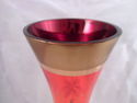 Large Bohemian Hand-Made Cranberry Art Glass Vase,