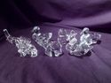 Set of 6 Crystal Animal Figurines: Rabbit, 2 Eleph