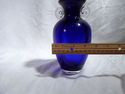 Cobalt Blue Vase, Art Glass, Hand Blown, Clear Han