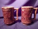 Stoneware Pitcher and Mugs, Circa 1900, Brown, Dan