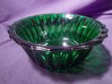 Set of Two Forest Green Depression Glass Bowls