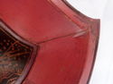 Red Lacquer Wooden Chinese Bowl, Tear Shaped, Chun