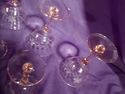 Set of Five Pink Wine Glasses & Cordials, Tiffin, 