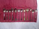 Set of 12 Vintage Souvenir Spoons: Sterling, Japan