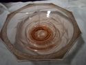 Pink Elegant Glass Bowl, Circa 1930, Gold Rim, 8-S