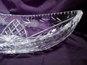 Large Oblong Cut Crystal Bowl, Intaglio Floral Dec