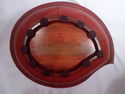 Red Lacquer Wooden Chinese Bowl, Tear Shaped, Chun