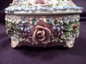 German Dresser Box, Porcelain, Elaborate Applied F