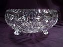 Huge Cut Crystal Three-Footed Bowl, Over 7 1/2 Lbs