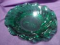 Set of Two Forest Green Depression Glass Bowls